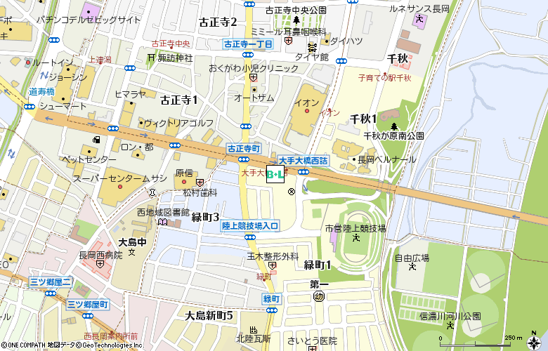 メガネスーパー 長岡イオン前店付近の地図